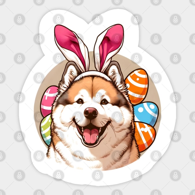Kishu Ken Wears Bunny Ears for Easter Fun Sticker by ArtRUs